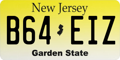 NJ license plate B64EIZ