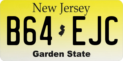 NJ license plate B64EJC