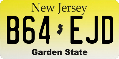 NJ license plate B64EJD