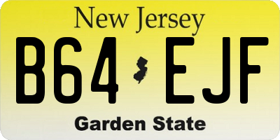NJ license plate B64EJF