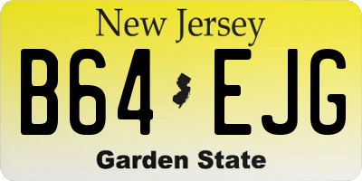 NJ license plate B64EJG
