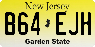 NJ license plate B64EJH