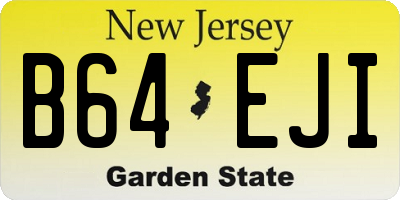 NJ license plate B64EJI