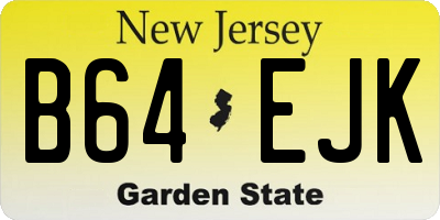 NJ license plate B64EJK