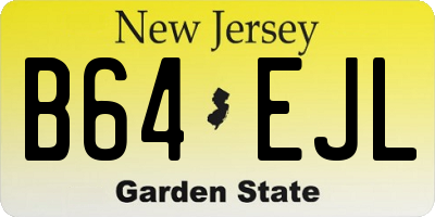 NJ license plate B64EJL