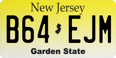 NJ license plate B64EJM