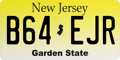NJ license plate B64EJR
