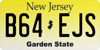 NJ license plate B64EJS