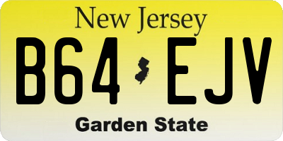 NJ license plate B64EJV
