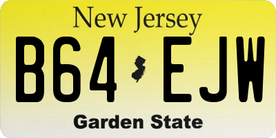 NJ license plate B64EJW