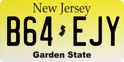 NJ license plate B64EJY