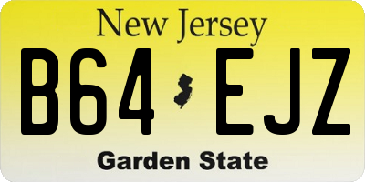 NJ license plate B64EJZ