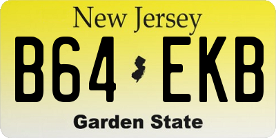 NJ license plate B64EKB