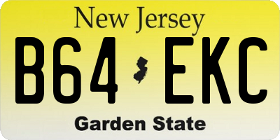 NJ license plate B64EKC