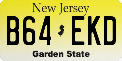 NJ license plate B64EKD