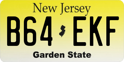 NJ license plate B64EKF