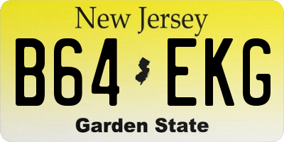 NJ license plate B64EKG