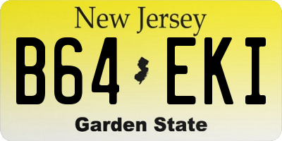 NJ license plate B64EKI