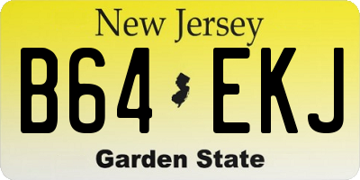 NJ license plate B64EKJ