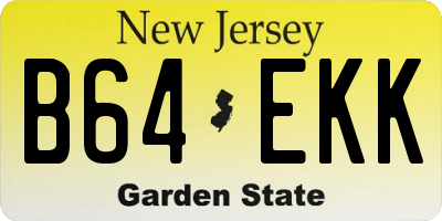 NJ license plate B64EKK