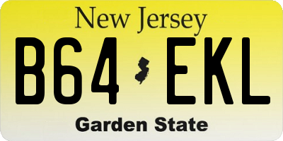 NJ license plate B64EKL