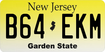 NJ license plate B64EKM
