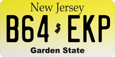 NJ license plate B64EKP