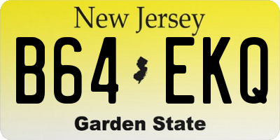 NJ license plate B64EKQ