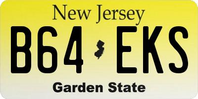 NJ license plate B64EKS