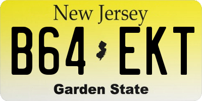 NJ license plate B64EKT