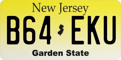 NJ license plate B64EKU