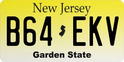 NJ license plate B64EKV