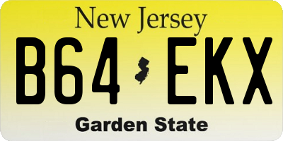 NJ license plate B64EKX