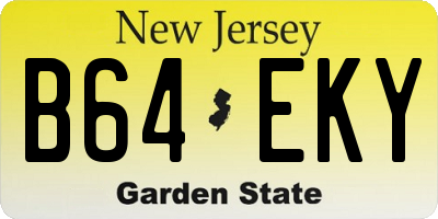 NJ license plate B64EKY