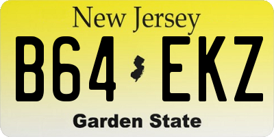 NJ license plate B64EKZ
