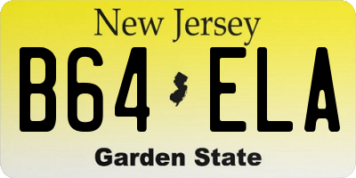 NJ license plate B64ELA