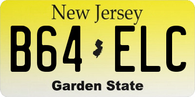 NJ license plate B64ELC
