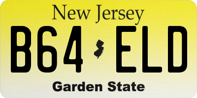 NJ license plate B64ELD