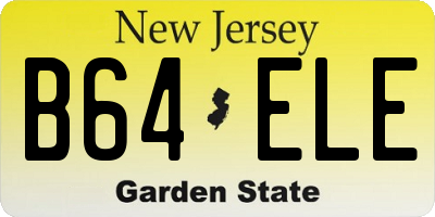 NJ license plate B64ELE