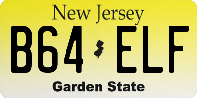 NJ license plate B64ELF