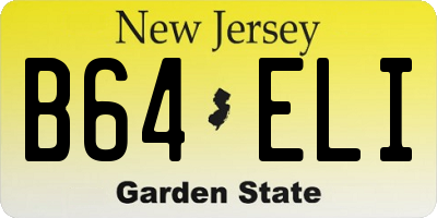 NJ license plate B64ELI