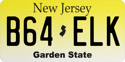 NJ license plate B64ELK