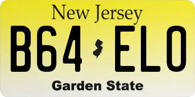 NJ license plate B64ELO