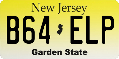 NJ license plate B64ELP