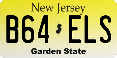 NJ license plate B64ELS
