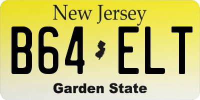 NJ license plate B64ELT