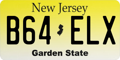 NJ license plate B64ELX