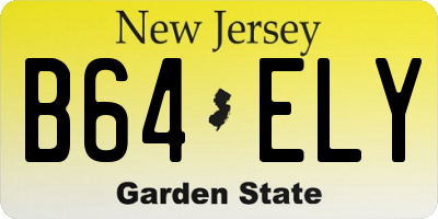 NJ license plate B64ELY