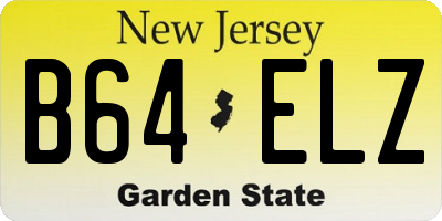 NJ license plate B64ELZ