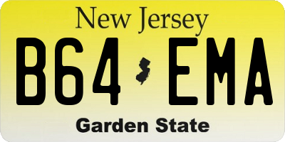 NJ license plate B64EMA